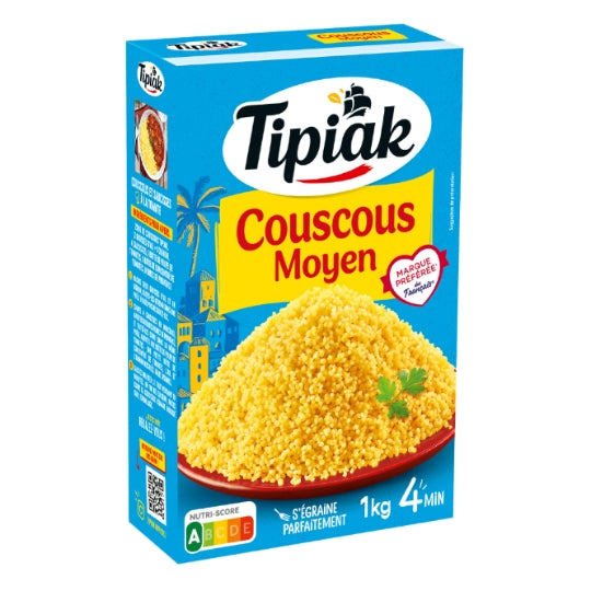 Couscous Moyen TIPIAK — la boite de 1 kg — Lot de 3