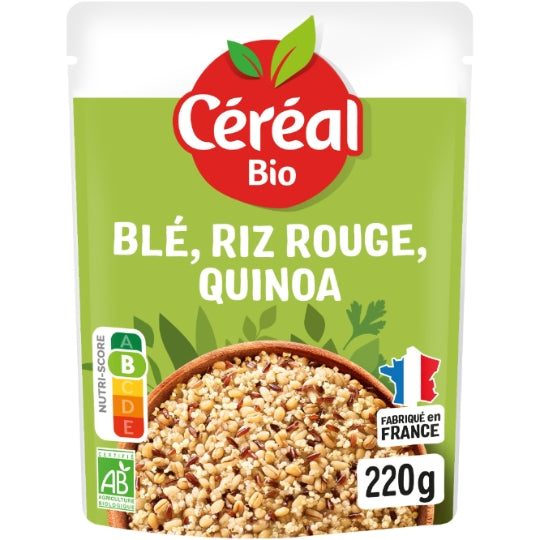 Blé micro-ondes riz rouge & quinoa bio CEREAL BIO — le sachet de 220 g — Lot de 3