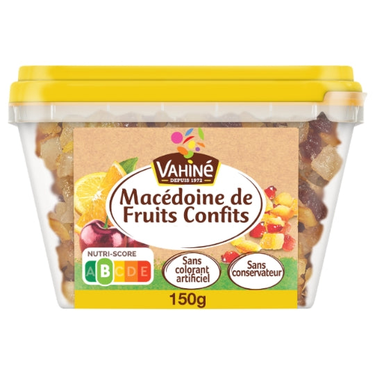 Fruits Confits Assortiment en Macédoine VAHINE — la boite de 150 g — Lot de 3