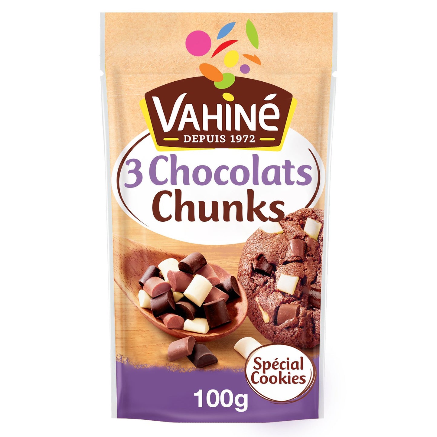 Pépites 3 chocolats VAHINE le sachet de 100 g