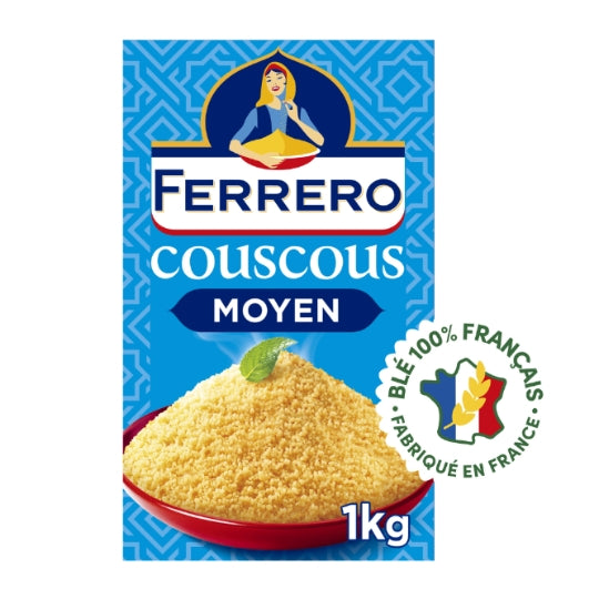 Couscous Moyen 5min FERRERO — le paquet de 1 kg — Lot de 3