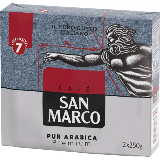 Café Moulu 100% Arabica SAN MARCO — les 2 paquets de 250 g — Lot de 3