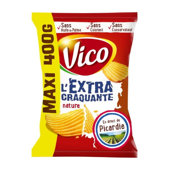 Chips Nature Extra Craquantes VICO — le sachet de 400g — Lot de 3