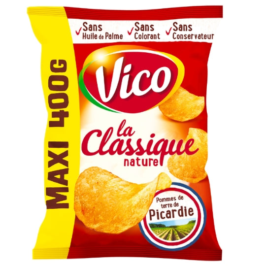 Chips Nature la Classique VICO — le sachet de 400g — Lot de 3