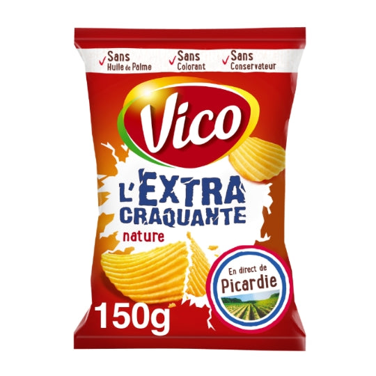 Chips Extra Craquantes Nature VICO — le sachet de 150g — Lot de 3