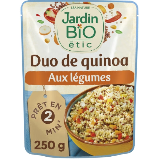 Plat cuisiné duo de quinoa légumes Bio JARDIN BIO ETIC — le sachet de 250g — Lot de 3