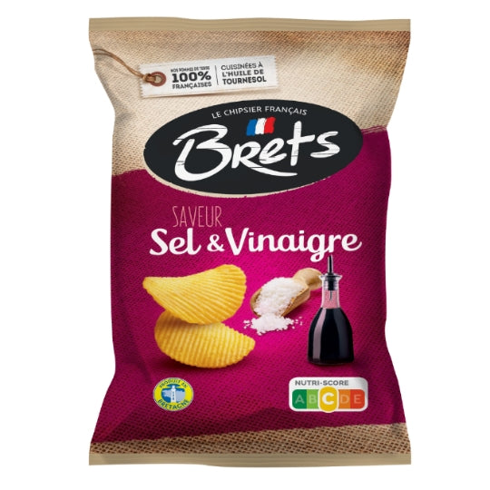 Chips Saveur Sel et Vinaigre BRETS — le paquet de 125g — Lot de 3