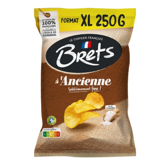 Chips à l'ancienne sel de Guérande BRETS — le paquet de 250 g — Lot de 3