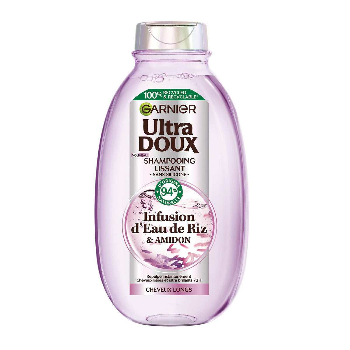Shampoing Lissant pour Cheveux longs Eaux de riz et Amidon Ultra doux GARNIER