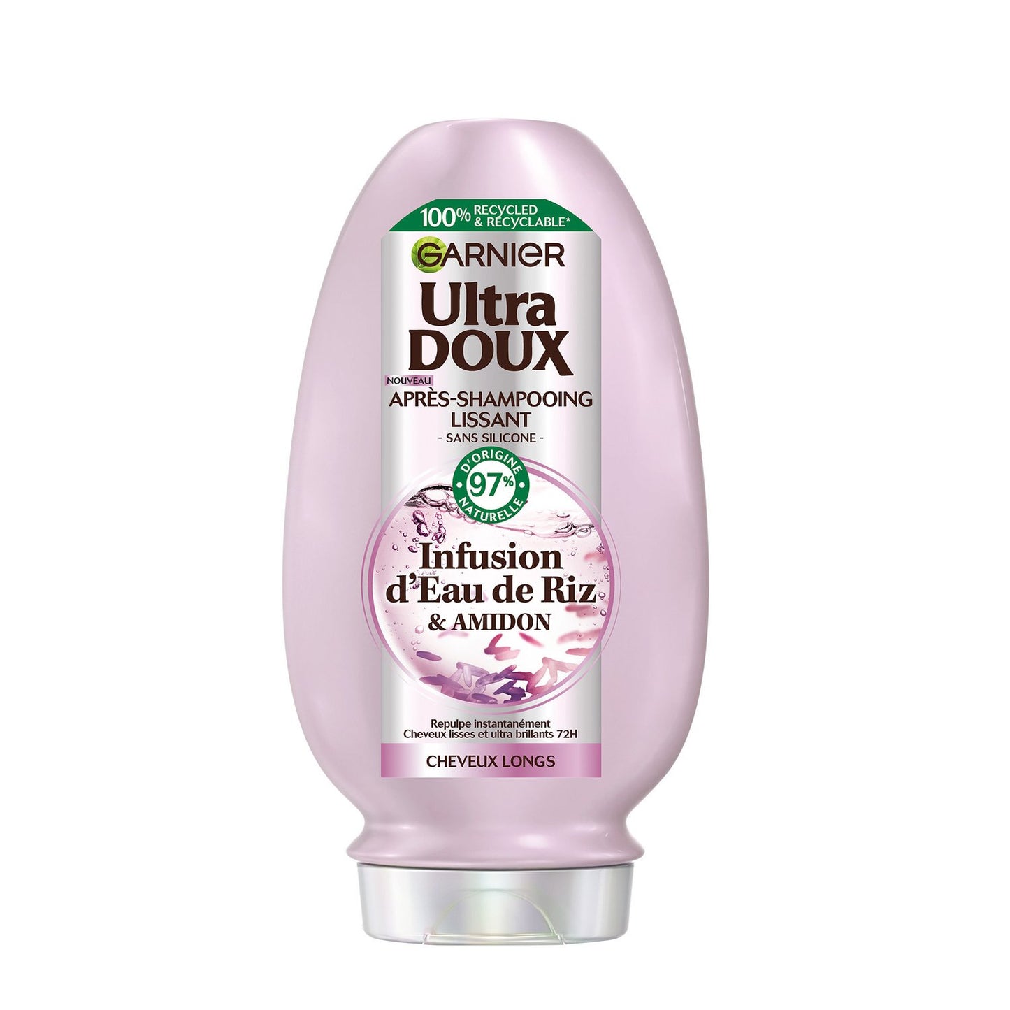 Après-Shampoing Lissant Démêlant pour Cheveux longs Infusion d'eau de riz Ultra doux GARNIER