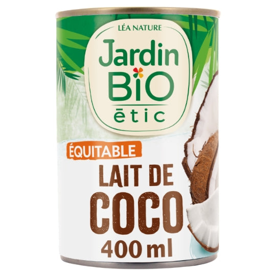Lait de Coco Bio JARDIN BIO ETIC — la boîte de 400mL — Lot de 3