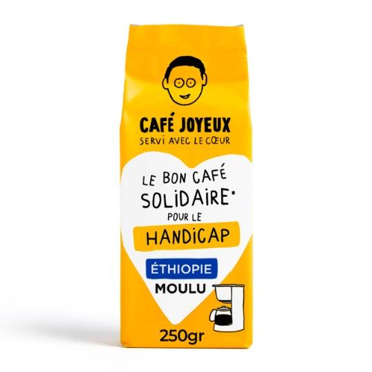 Café Moulu Ethiopie Intensité 10 CAFE JOYEUX — le paquet de 250g — Lot de 3