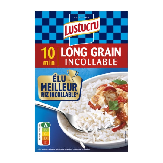 Riz Long Incollable 10min LUSTUCRU — la boîte de 900g — Lot de 3