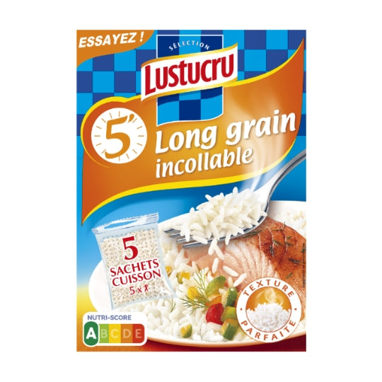 Riz Long Incollable 5min LUSTUCRU — la boîte de 450g — Lot de 3