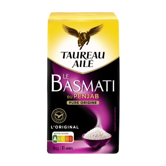 Riz Basmati Long TAUREAU AILE — le paquet d'1Kg — Lot de 3