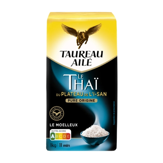 Riz Thai Long TAUREAU AILE — le paquet de 1Kg — Lot de 3