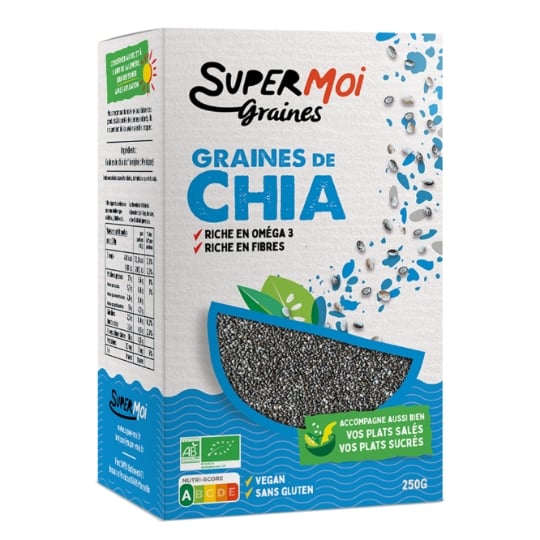 Graines de chia Bio SUPERME — le paquet de 250g — Lot de 3