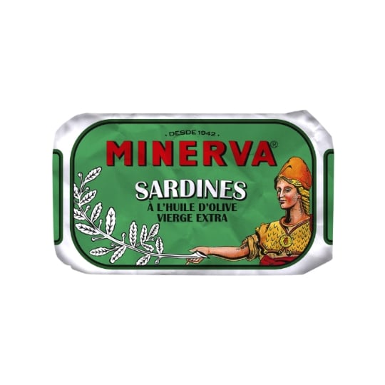 Sardines à l'Huile d'Olive Vierge Extra MINERVA — la boite de 120g — Lot de 3