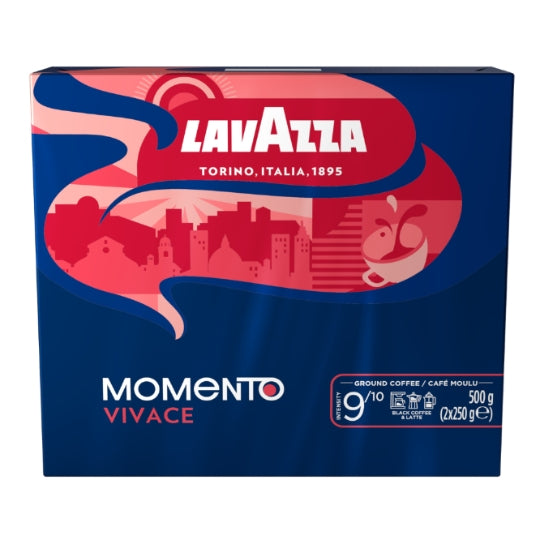 Café Moulu Momento Vivace Intensité 9/11 LAVAZZA — le lot de 2 paquets de 250g — Lot de 3