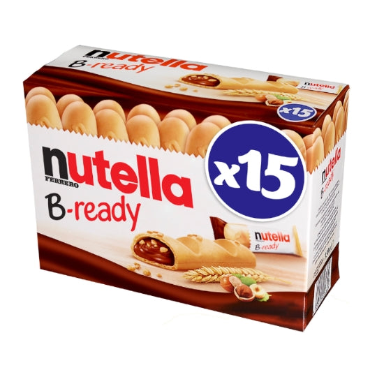 Biscuits Fourrés Noisettes et Cacao NUTELLA B-READY — la boîte de 15 biscuits, 330g — Lot de 3