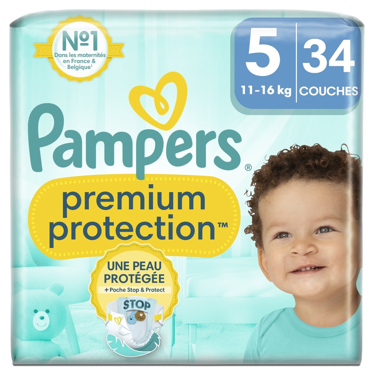 Couches Bébé Taille 5 11-16Kg Premium Protection PAMPERS