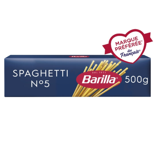 Pâtes spaghetti n°5 BARILLA — la boîte de 500g — Lot de 3
