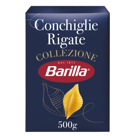 Pâtes conchiglie rigate collezione BARILLA — la boite de 500g — Lot de 3
