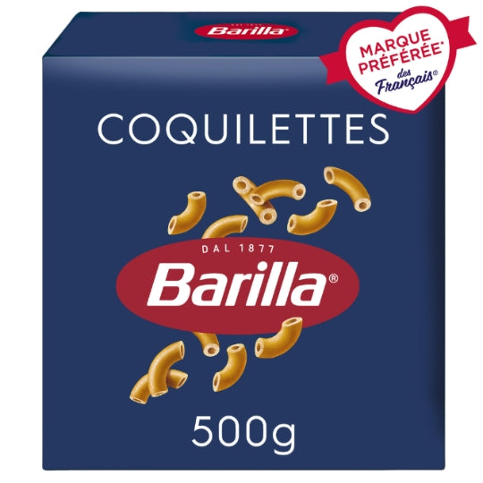 Pâtes coquillettes BARILLA — la boîte de 500g — Lot de 3