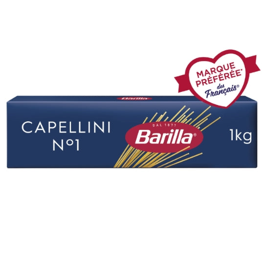 Pâtes capellini n°1 BARILLA — la boîte de 1kg — Lot de 3
