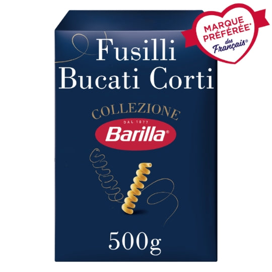 Pâtes fusilli bucati corti collezione BARILLA — la boîte de 500g — Lot de 3