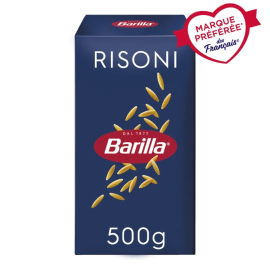 Pâtes risoni BARILLA — le paquet de 500g — Lot de 3