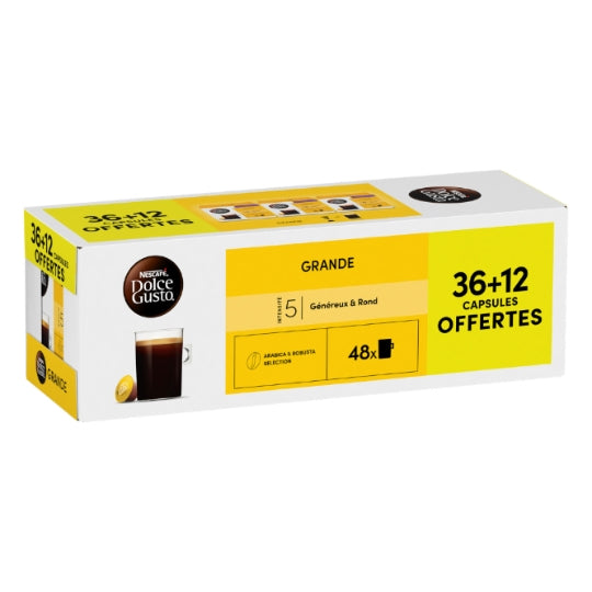 Café Capsules Grande Dolce Gusto NESCAFE — la boîte de 48 capsules — Lot de 3