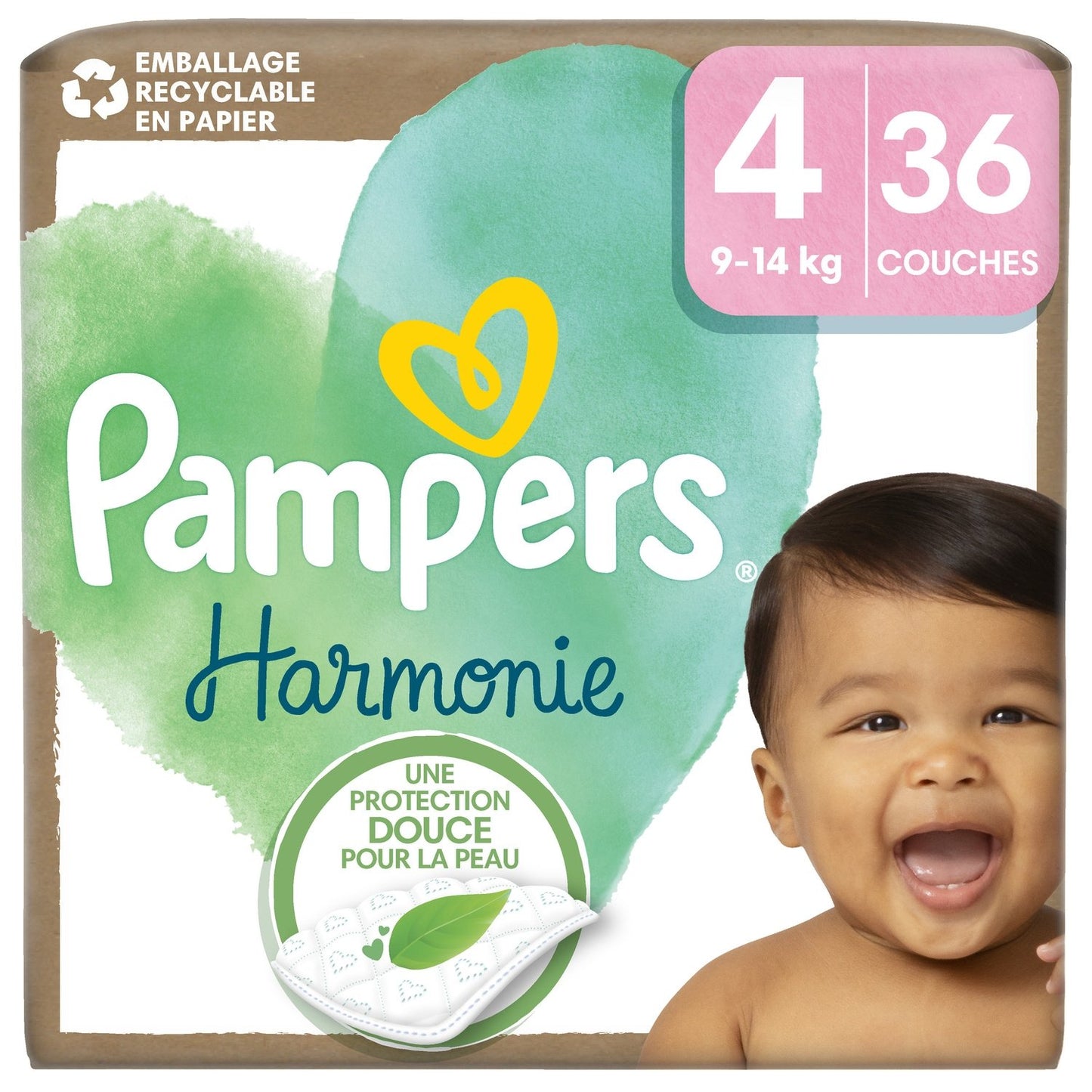 Couches Bébé Taille 4 9-14kg Harmonie PAMPERS