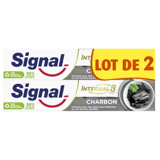 Dentifrice Charbon Blancheur Detox SIGNAL — les 2 tubes de 75mL — Lot de 3
