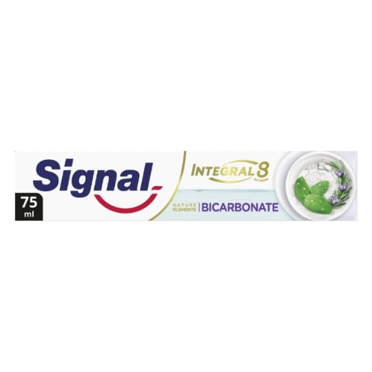 Dentifrice Integral 8 Nature Elements Bicarbonate SIGNAL — le tube de 75mL — Lot de 3