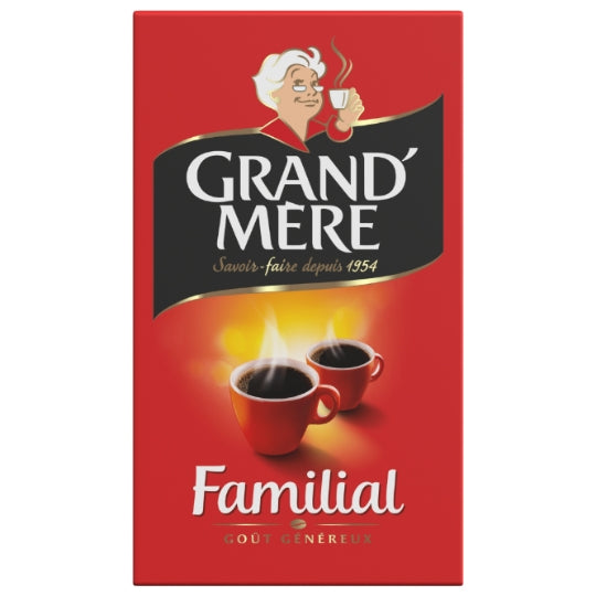 Café Moulu Familial 100% Robusta GRAND'MERE — le sachet de 225g — Lot de 3