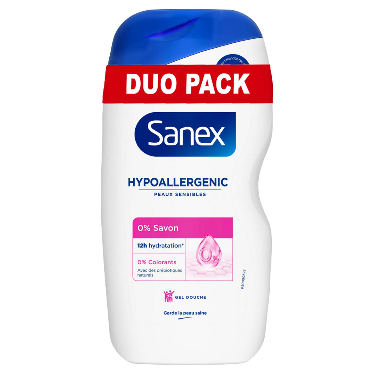 Gel douche Peaux Sensibles Hypoallergénique Sans Savon Sans Colorants 12h Hydratation SANEX