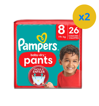 PAMPERS COUCHE BABY-DRY PANTS TAILLE 8 (19 + KG ) 26 COUCHES