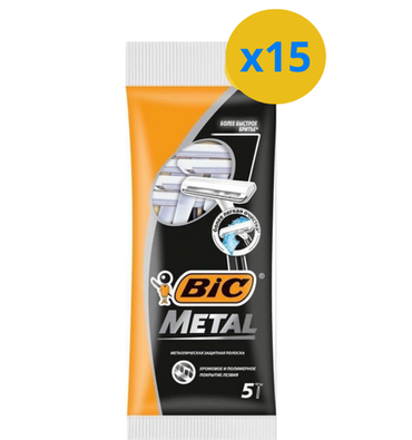 10 х BIC RASOIRS JETABLES METAL POUR HOMMES 1 LAME PAQUET DE 5