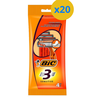 6 х BIC RASOIR 3 LAMES 4PCS SENSITIVE JETABLE