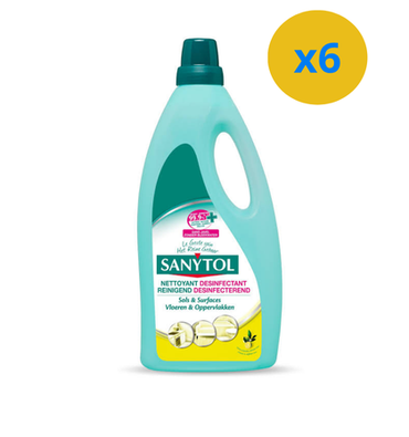 NETTOYANT DESINFECTANT SANYTOL SOLS & SURFACES CITRON ET FEUILLES D'OLIVIER 1L