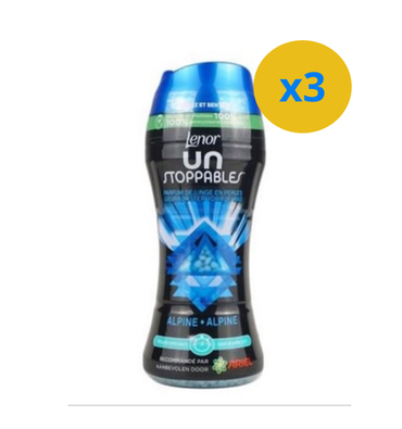 2 x LENOR PARFUM DE LINGE EN PERLES ALPINE UNSTOPPABLES 224GR