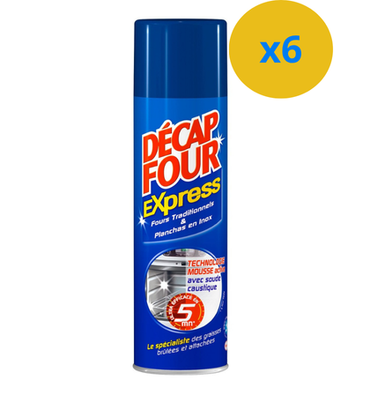 4 x DECAP'FOUR SPRAY EXORESS NETTOYANT MÉNAGER FOURS TRADITIONNEL ET PLANCHA INOX AVEC SOUDE CAUSTIQUE 500 ML