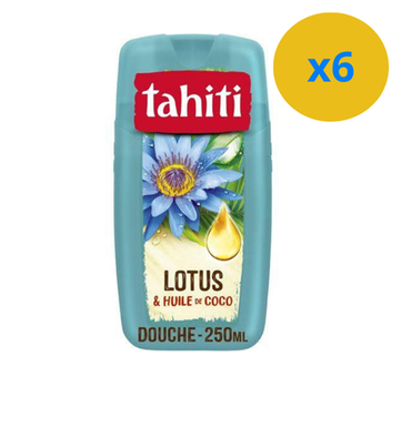 4 x TAHITI GEL DOUCHE LOTUS HUILE DE COCO 100% NATURELLE 250ML