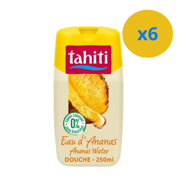 4 x TAHITI GEL DOUCHE 0% SAVON ET COLORANT EAU D'ANANAS 250ML