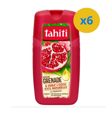 4 x TAHITI - GEL DOUCHE HYDRATANT GRENADE ET HUILE DE COCO 250ML