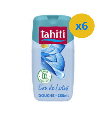 4 x TAHITI GEL DOUCHE PARFUM EAU DE LOTUS 250ML