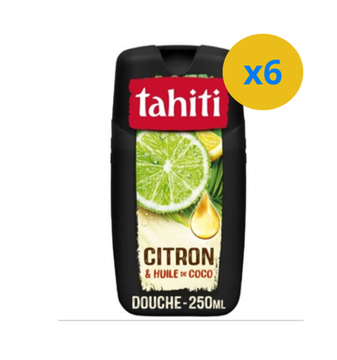 4 x TAHITI GEL DOUCHE HYDRATANT CITRON & HUILE DE COCO 250ML
