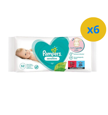 LINGETTES PAMPERS SENSITIVE -52 PIECES