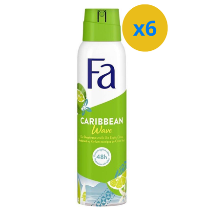 2 x DEO FA CARIBBEAN EXOTIQUE DE CITRON VERT 150ML